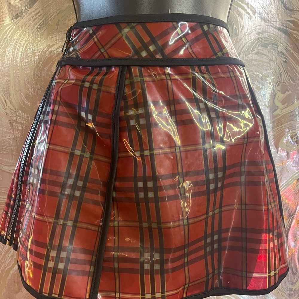 Pleather schoolgirl skirt